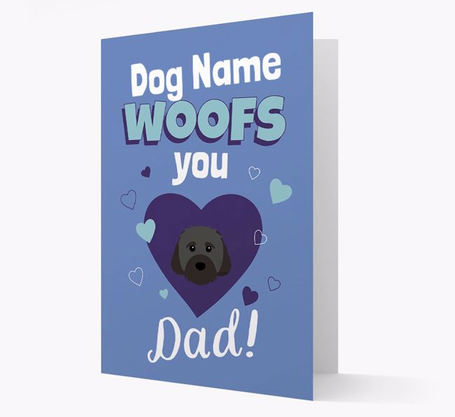 'I Woof You Dad' - Personalized {breedFullName} Card